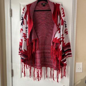 Three Hearts | Red and White Cardigan